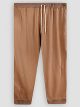 Peach Brown Plus-Size Terry Joggers PSM-8634