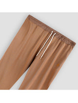 Peach Brown Plus-Size Terry Joggers PSM-8634