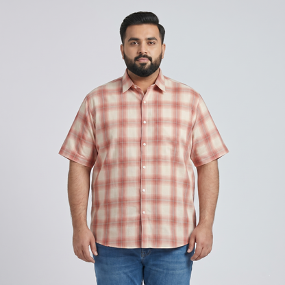 Peach & Cream Half Sleeve Casual Shirt PSM-11164