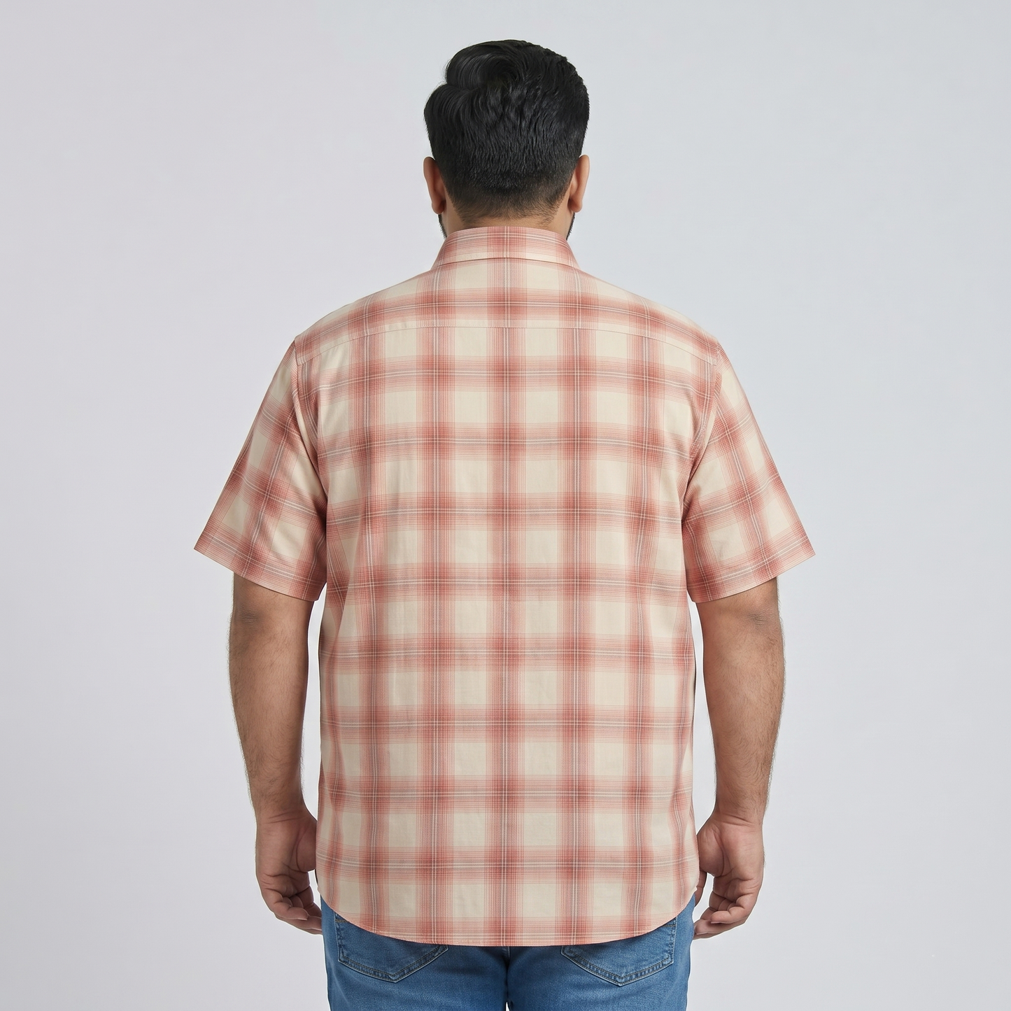 Peach & Cream Half Sleeve Casual Shirt PSM-11164