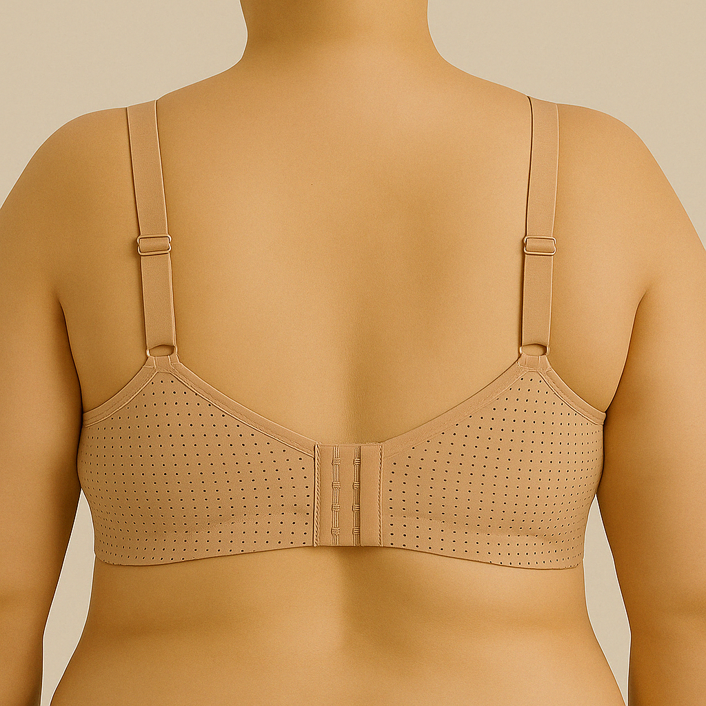 Perforated Full Coverage Plus Size Bra – Beige Color-PSW-9393