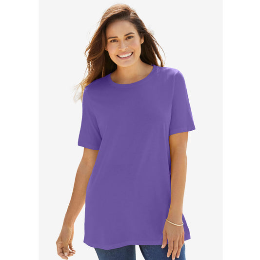 Petal Purple Perfect Short-Sleeve Crewneck Tee PSW-7892