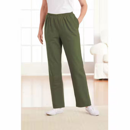 Pine Green Plus Size Women Casual Fleece Pants PSW-3898