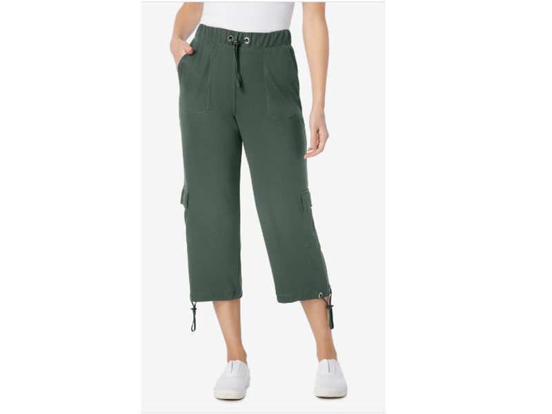 Pine Pull-ON Knit Cargo Capri PSW-4630