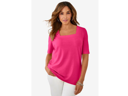 Pink Burst Square Neck T-Shirt PSW-5820