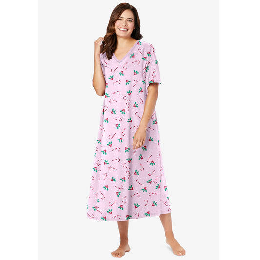 Pink Candy Cane Long Print Sleepshirt PSW-8354