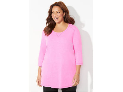 Pink Glow Active Slub Scoopneck T-Shirt PSW-7147