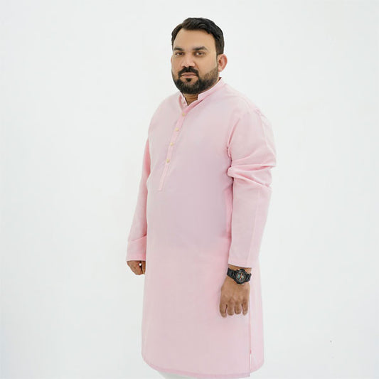 Blush Pink Cotton Classic Plus-Size Kurta Pajama PSM-9054