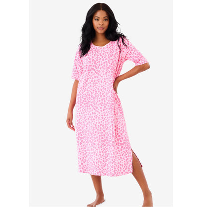 Pink Leopard Long Tagless Sleepshirt PSW-8231