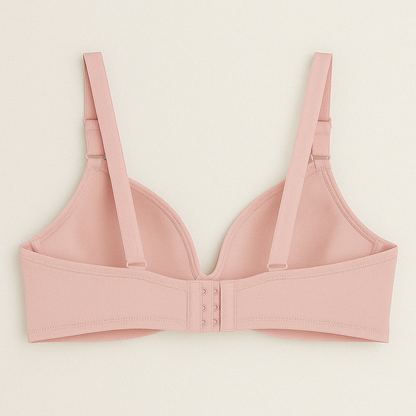 Pink Padded Plus Size Bra with Lace Detail PSW-9404