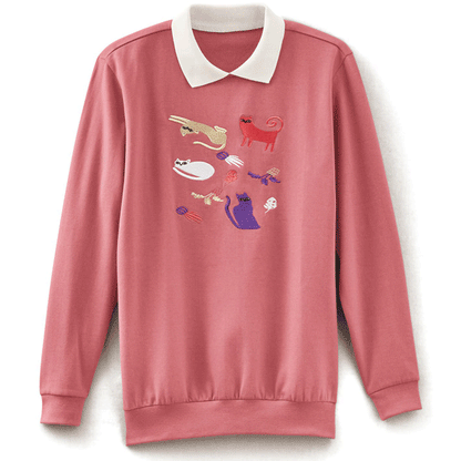 Pink Blush Embroidered Fleece Top PSW-9112