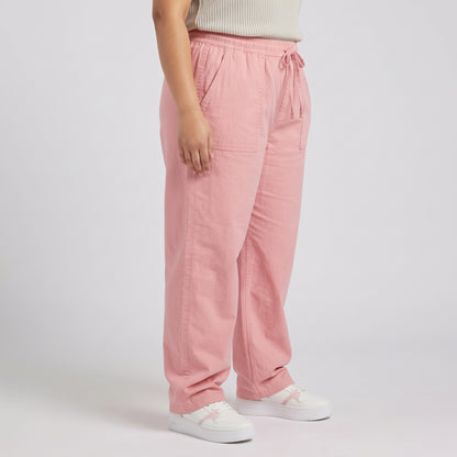 Pink Soft Twill Cotton Baggy Trousers – relaxed fit women’s trousers made from soft twill cotton fabric.