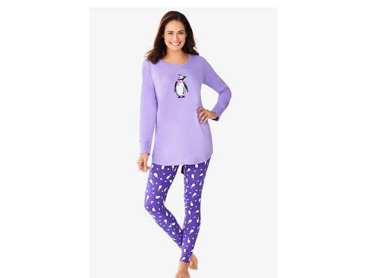 Plum Burst Penguins Legging Set PSW-6214