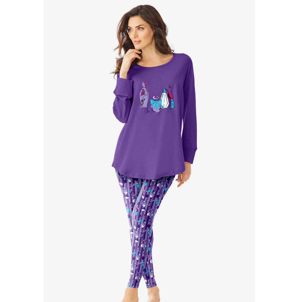 Plum Burst Perfume 2-Piece PJ Legging Set PSW-8464