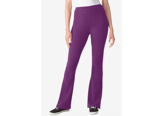 Plum Purple Stretch Cotton Bootcut Pant PSW-6377