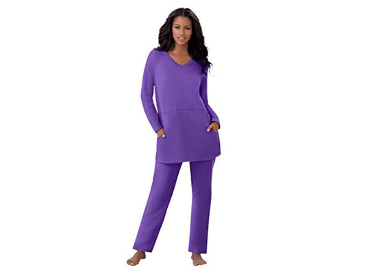 Plum Burst Fleece Lounge Pajama Set PSW-6557