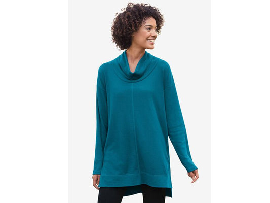 Plus Size Cowl Neck Thermal Tunic PSW-6600