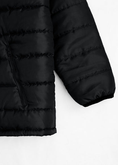 Black Plus Size Long Sleeve Puffer Jacket PSM-7686