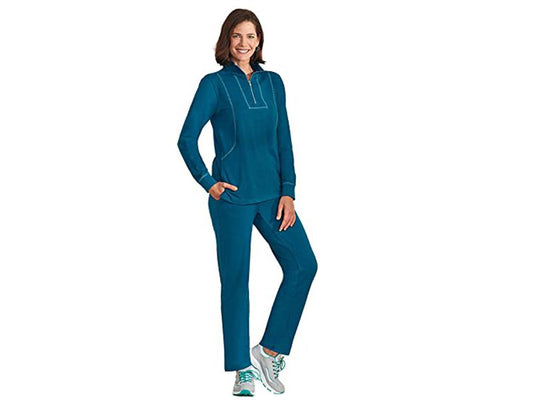 Plus Size Women French Terry Knit Pajama Set PSW-6300