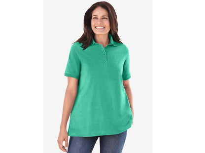 Plus Size Women Perfect Short-Sleeve Polo Shirt PSW-6572