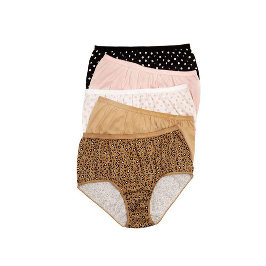 Plus size cotton panties pack of 3 with random colors and full coverage