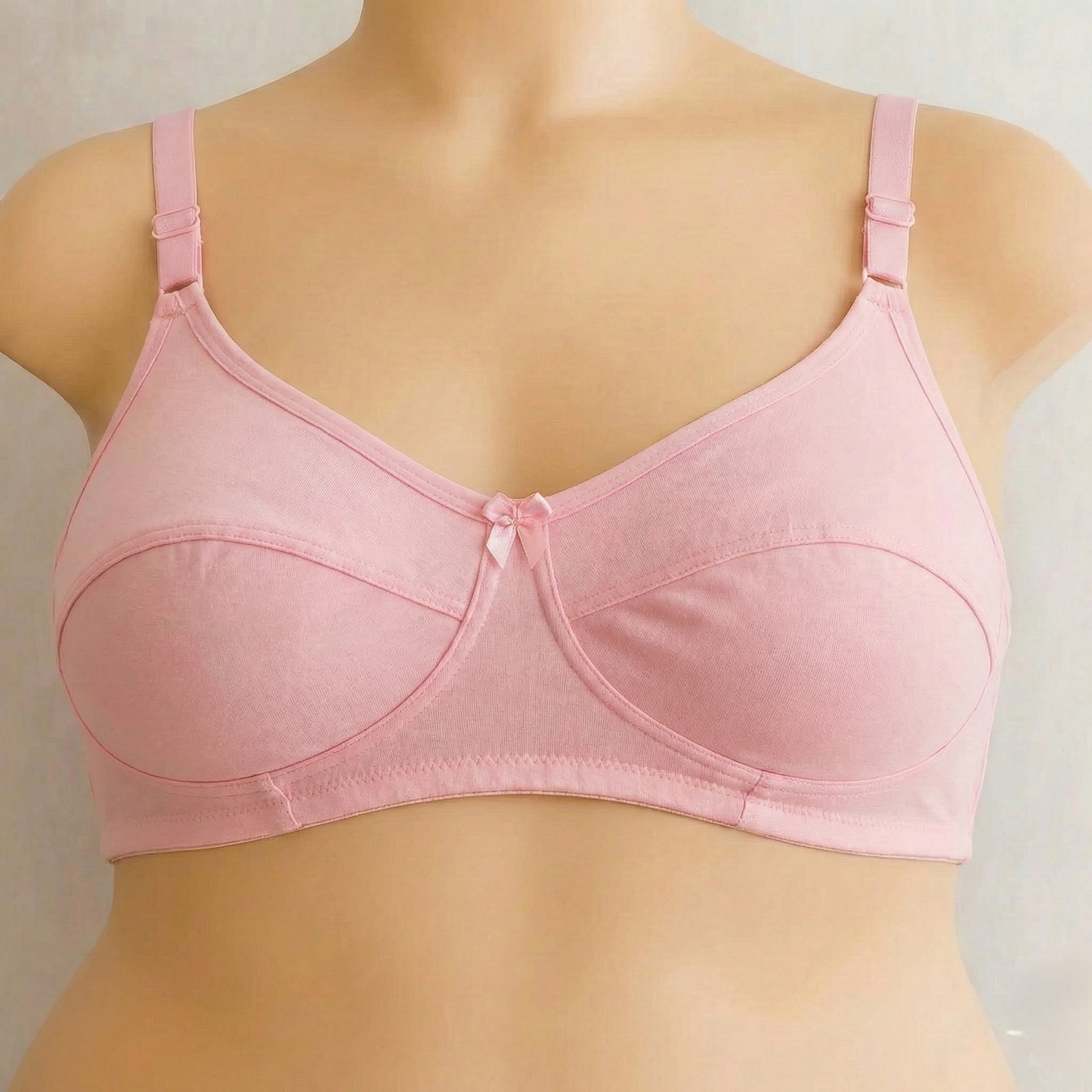 Plus Size Pink Seam Stripe Wireless Bra PSW-10777