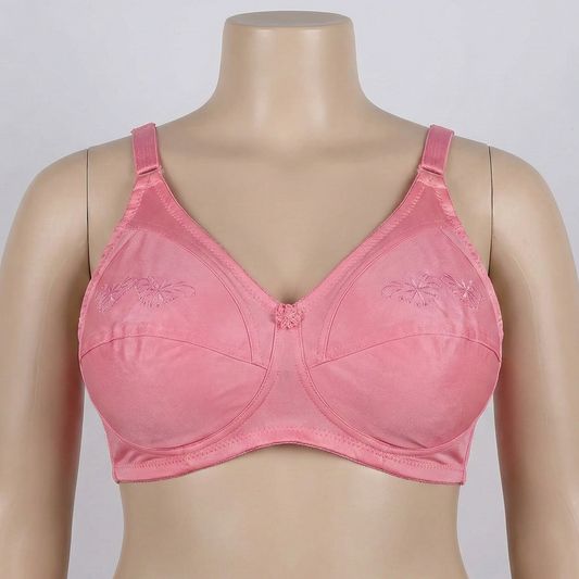 Plus Size Rose Embroidered Support Bra PSW-10810