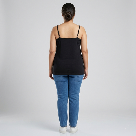 Plus Size Women Cami Top with Adjustable Straps PSW-6328