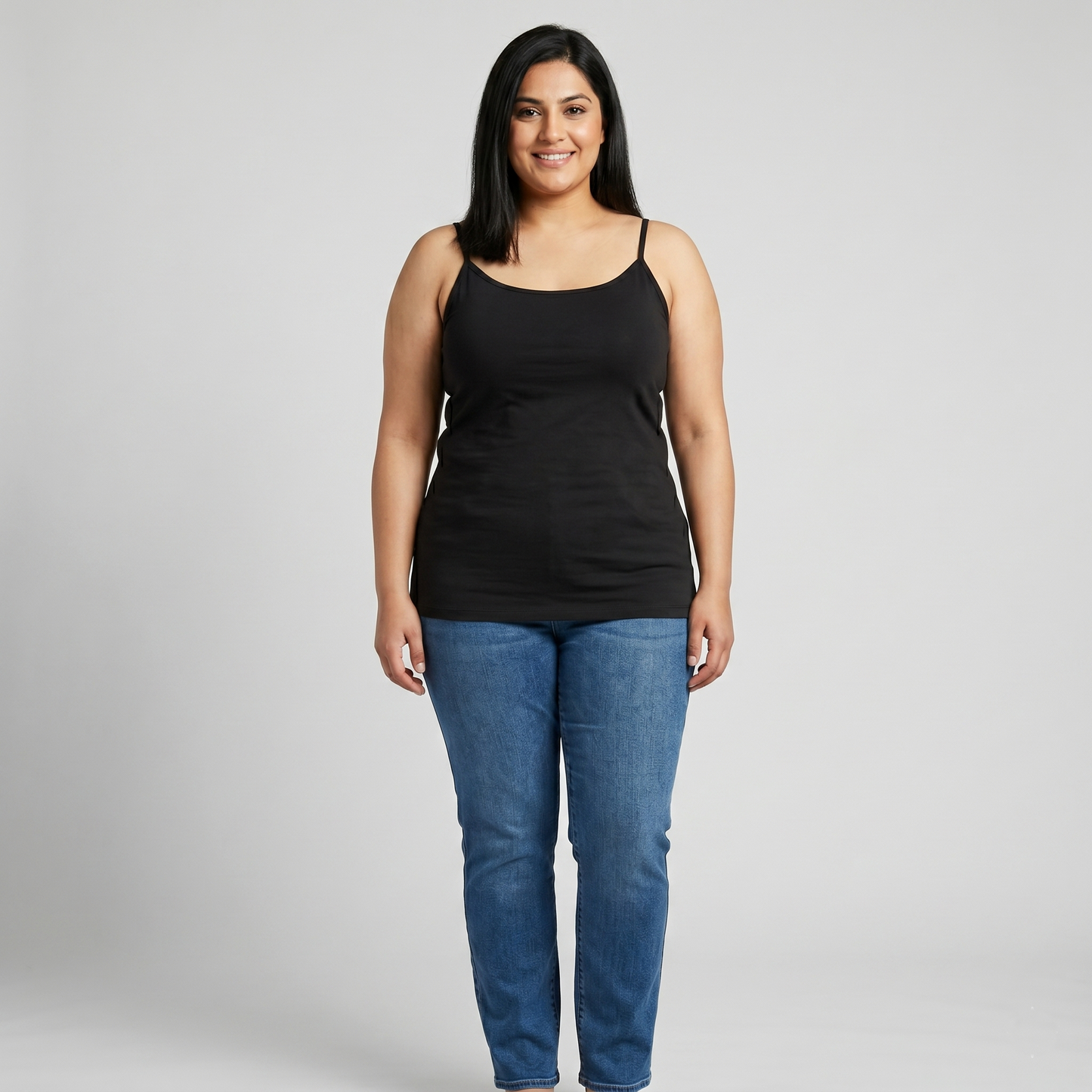 Plus Size Women Cami Top with Adjustable Straps PSW-6328