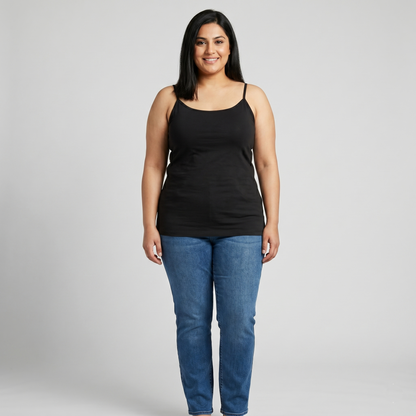 Plus Size Women Cami Top with Adjustable Straps PSW-6328