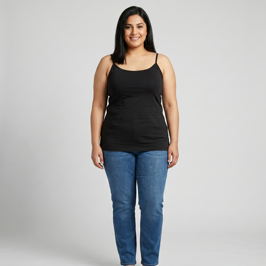 Plus Size Women Cami Top with Adjustable Straps PSW-6328
