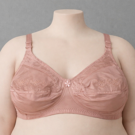 Plus Size coffee Embroidered Support Bra PSW-10822