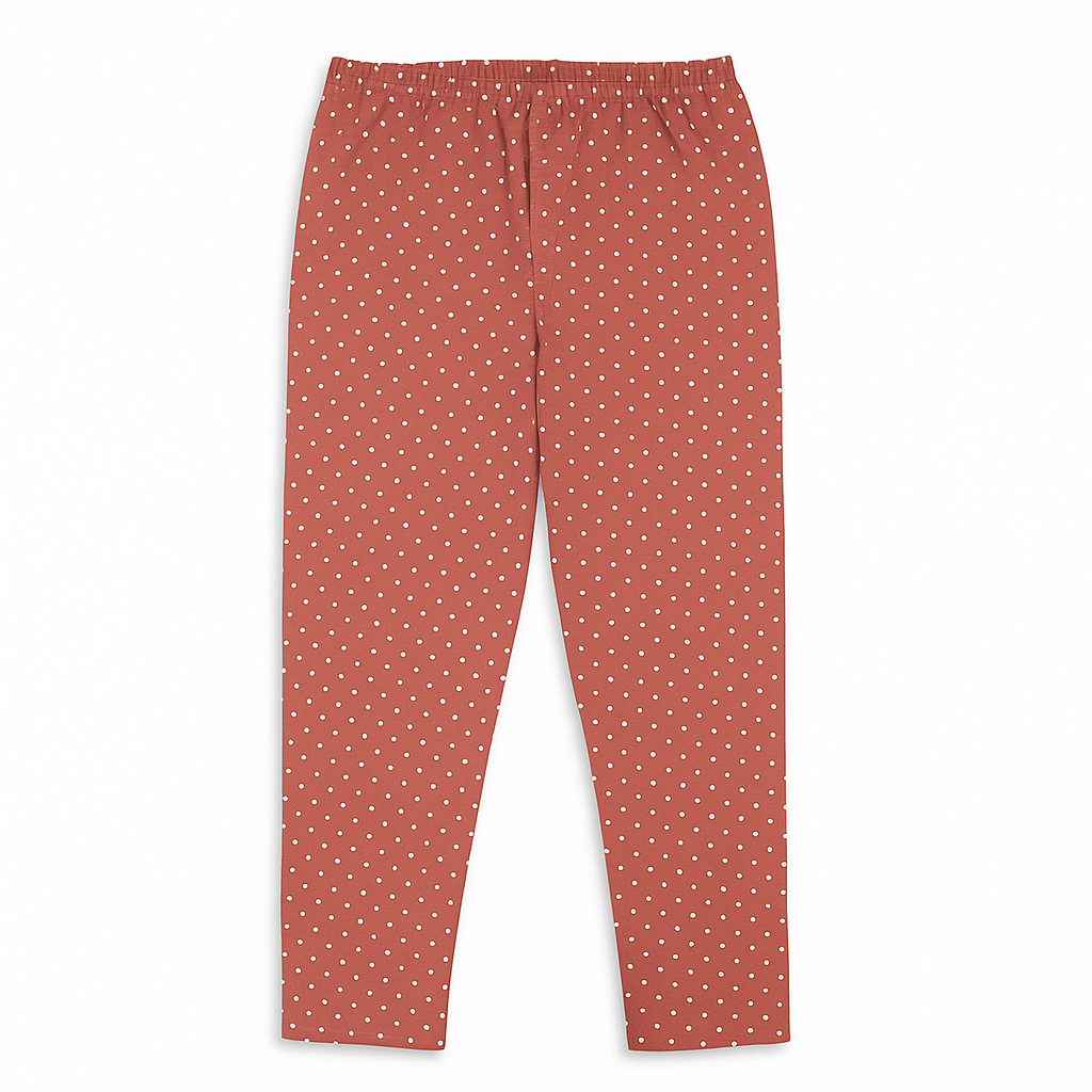 Orange Polka Dots Plus Size Cotton Pajamas for Women PSW-7144