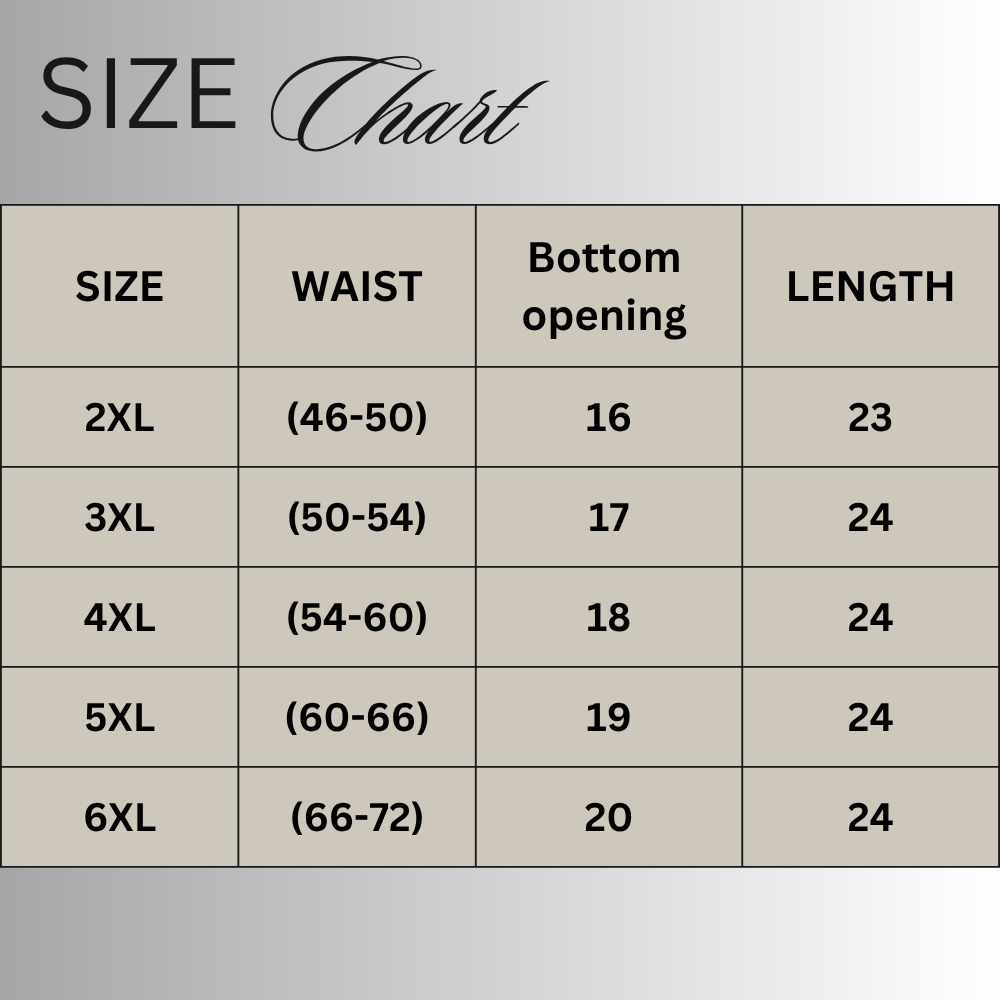 Size chart for Classic Black Polyester Sport Short PSM-11622