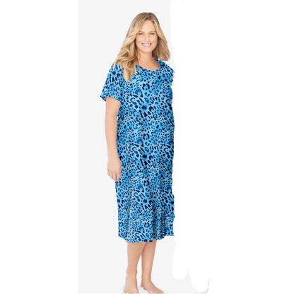 Pool Blue Graphic Women Short Sleeve Sleepshirt PSW-8375