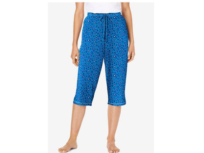 Pool Blue Knit Sleep Capri PSW-6969