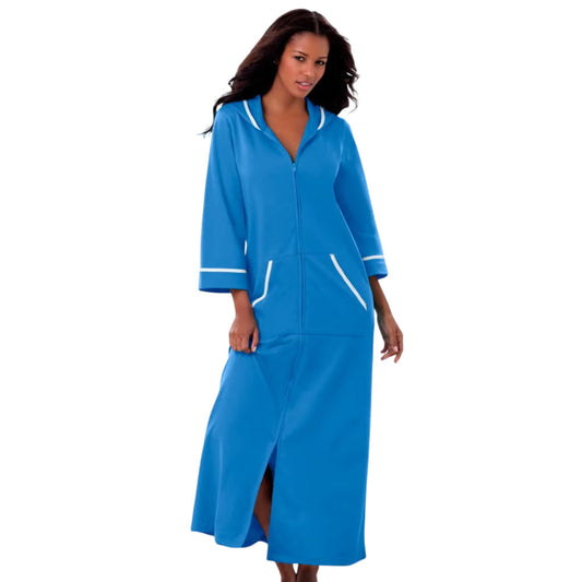 Pool Blue Long French Terry Robe PSW-10174