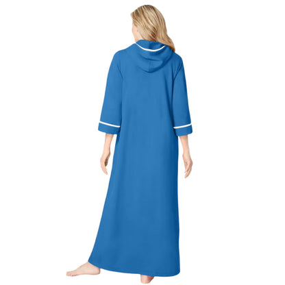 Pool Blue Long French Terry Robe PSW-10174