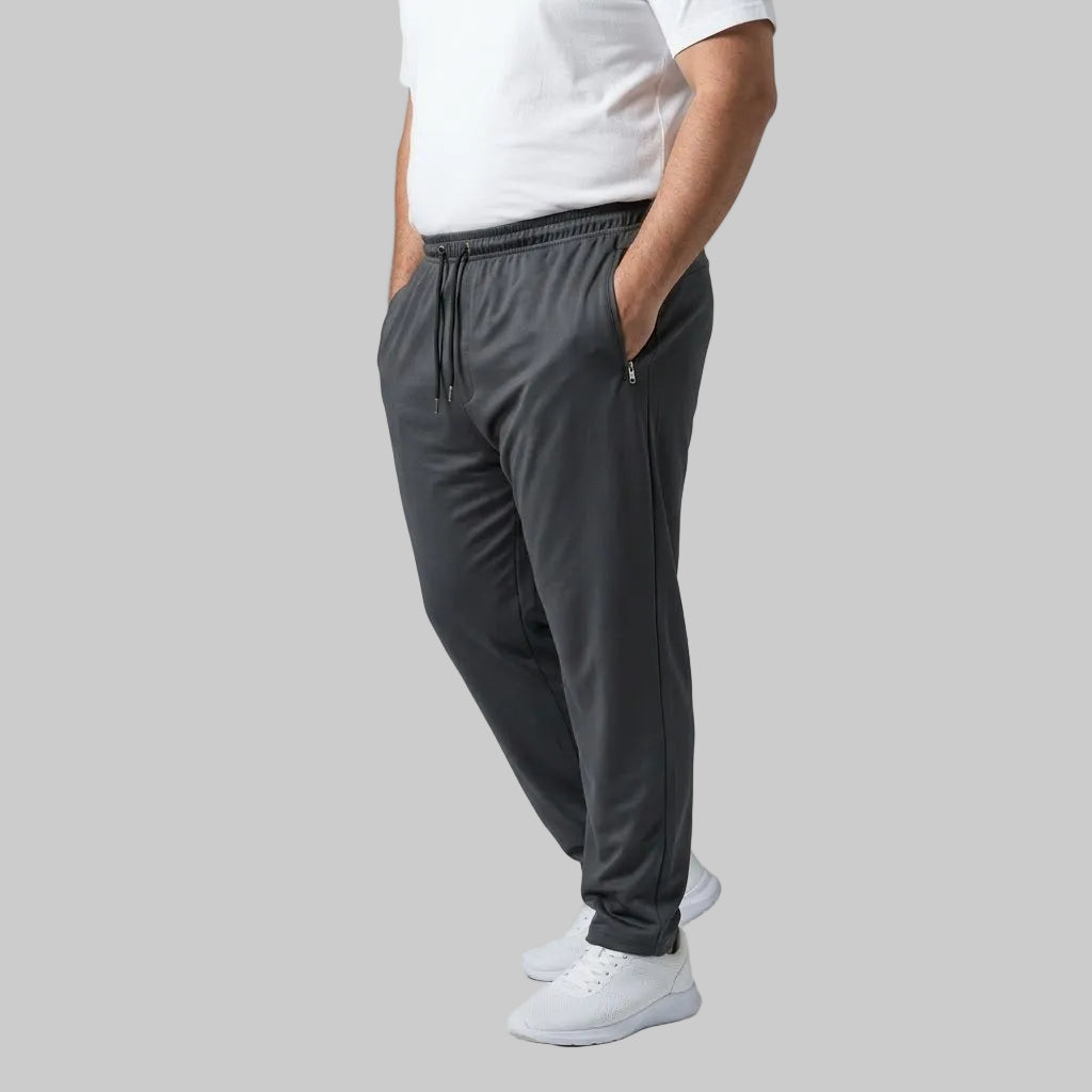 Premium Charcoal Grey Scuba Trouser made from soft stretch Scuba fabric with an elastic drawstring waistband and relaxed fit for everyday comfort.