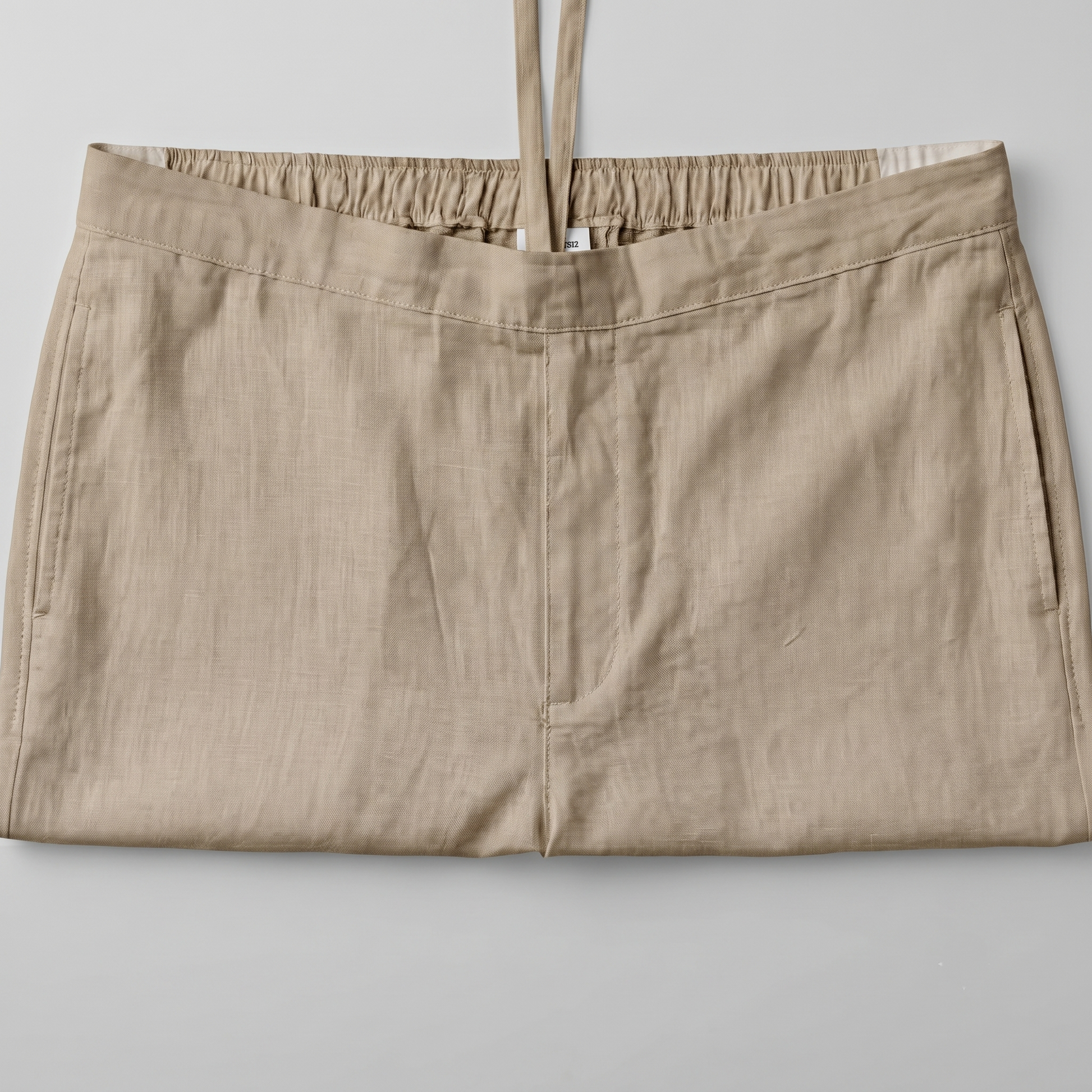 Premium Sand Beige Irish Linen Co-Ord Set for men featuring a short-sleeve button-down shirt and matching straight-fit trousers in breathable Irish linen fabric.