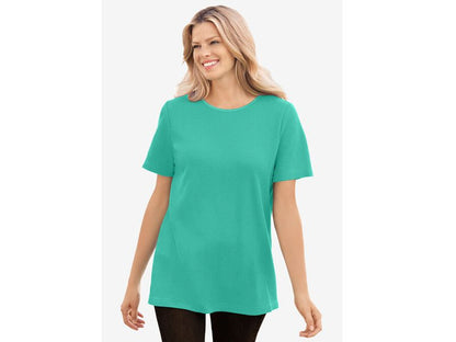 Pretty Jade Thermal Short Sleeve Satin Trim T-Shirt PSW-6146