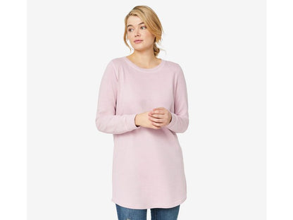 Pretty Lilac Sweatshirt Tunic with Shirttail Hem PSW-7277