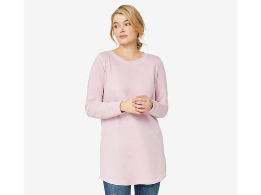 Pretty Lilac Sweatshirt Tunic with Shirttail Hem PSW-7277