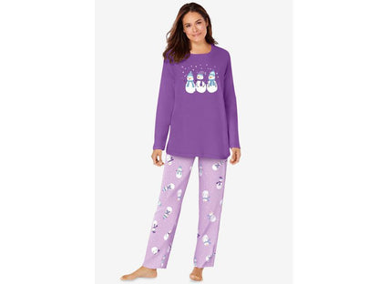 Pretty Violet Snowman Long Sleeve Knit PJ Set PSW-7249