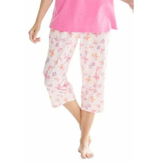 Pink Printed Capri Knit Sleep Capri PSW-7463