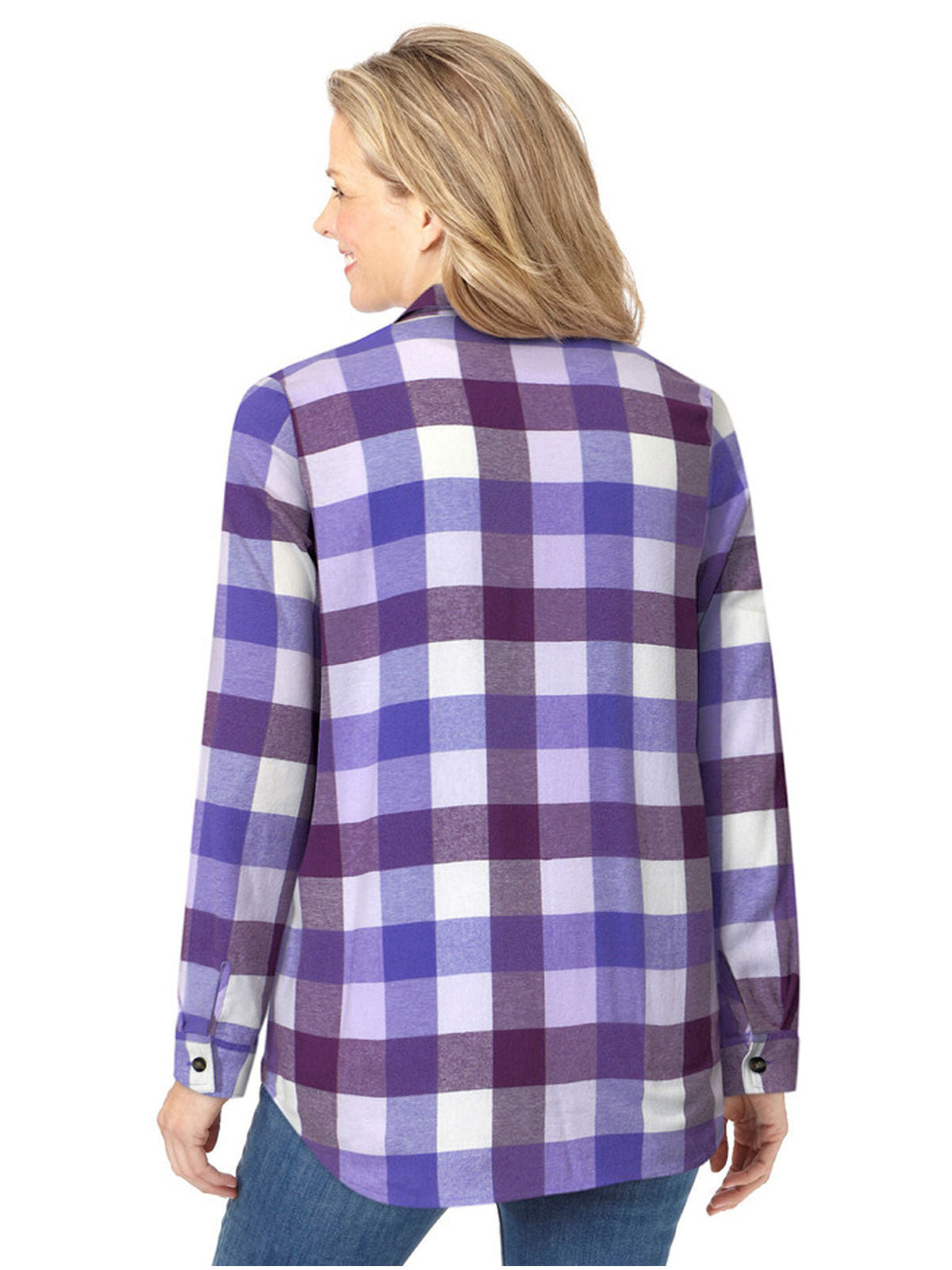 Purple Buffalo Plaid Classic Flannel Shirt PSW-9036