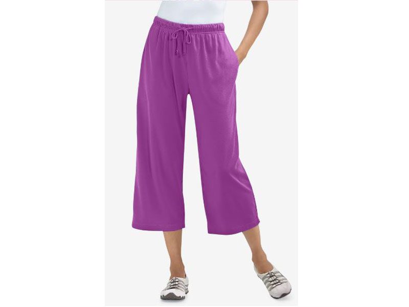 Purple Magenta Sport Knit Capri Pant PSW-4636