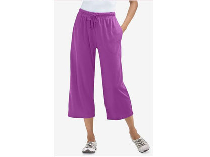 Purple Magenta Sport Knit Capri Pant PSW-4636