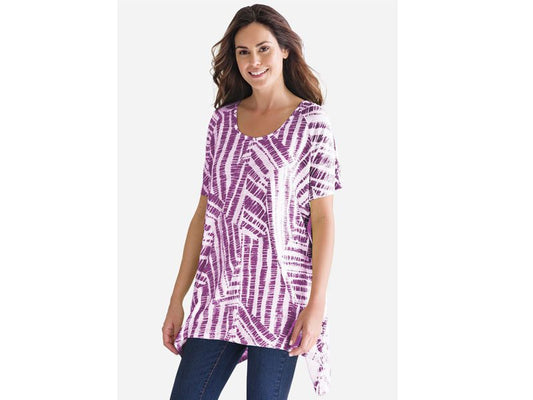 Purple Patchwork Bamboo Sharkbite Trapeze Tunic PSW-5782