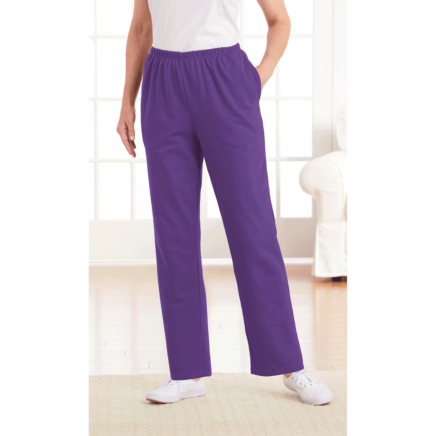 Purple Plus Size Women Casual Fleece Pants PSW-8756